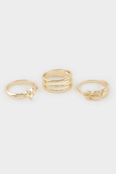 DeFacto Women's 7-Piece Gold Earrings F1323Axns