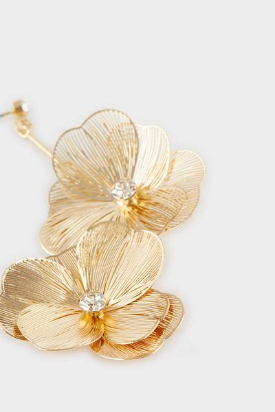 DeFacto Women's Floral Gold Earrings F0892Axns