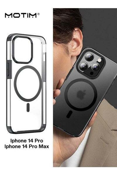 MOTIM iPhone 14 /14 Plus Magnetic Case, Clear Matte Magnetic Drip Protection MagSafe Phone Case