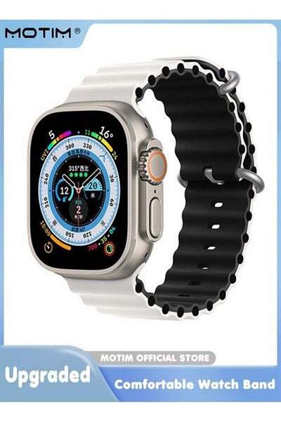 MOTIM Soft Silicone Replacement Strap Wrist Band 49mm 45mm 44mm 42mm For Apple Watch