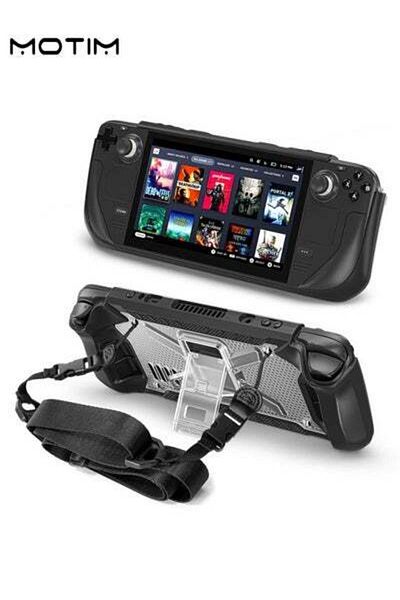 MOTIM Kickstand Case for Steam Deck with Stand Shoulder Strap Shockproof Anti-Scratch Protective Cover
