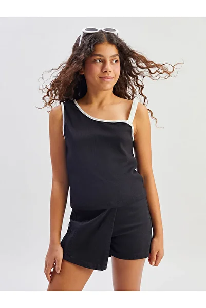 LC Waikiki Asymmetric Collar Girl's Crop Undershirt