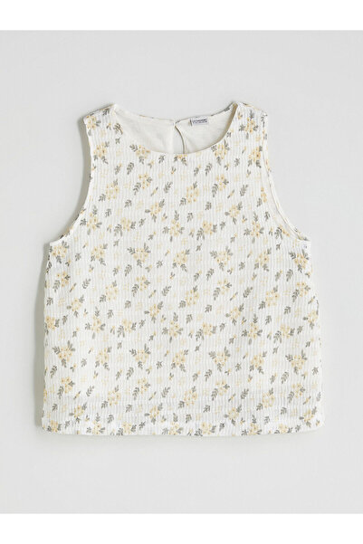 LC Waikiki Ozmarka New Season Crew Neck Floral Girl's Tank Top