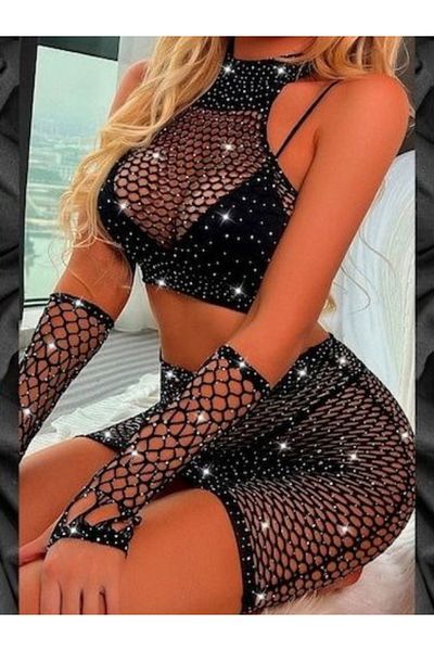 Bonnie Clyde Прозрачни чорапи Stoned - Черни -