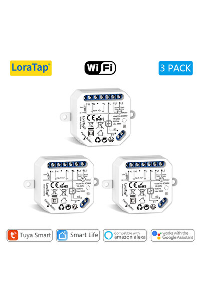 Choice مجموعة من 3 قطع من ستائر LoraTap Tuya Smart Life مع مفتاح تشغيل/إيقاف،...