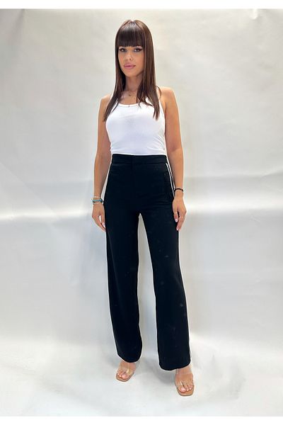 IFASTFASHION High-waisted flared pants with side stripes – elegant and modern cut