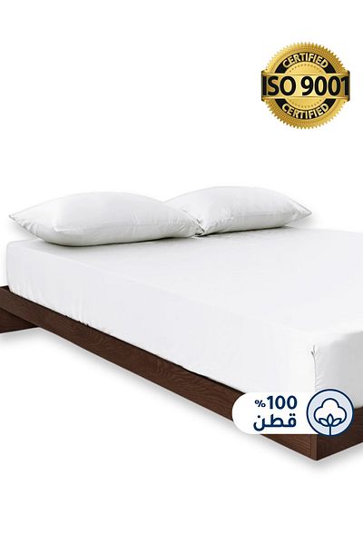 Master Home Textile طقم ملاءات قطنية ملائمة، قطعتان، مقاس مفرد، 100% قطن 200TC، جيب عميق 30 سم، يناسب سرير 120×200 سم