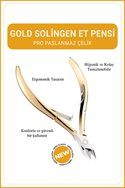 Nera Classy Gold Solingen Tırnak Pensi, Kısa Uzun Tırnak Düzeltici, Pens Kesk...