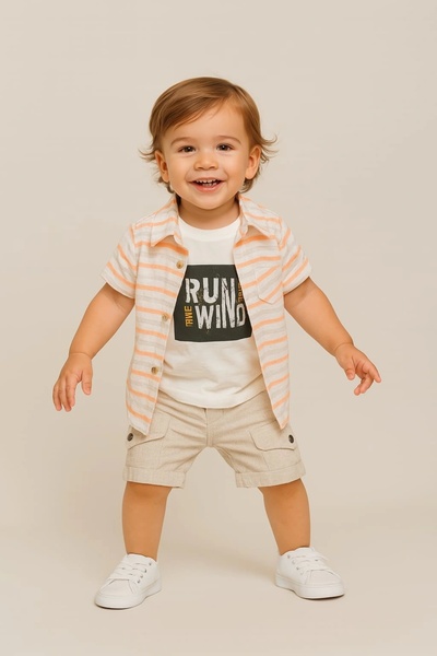 iklimix Muslim Shirt Linen Side Pocket Capri 3 Piece Set