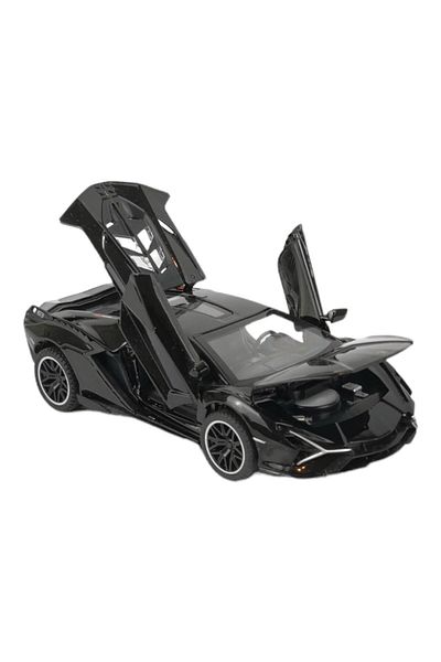 BaoBao Lamborghini Sian 1:24 diecast model car, glossy black, WITH SMOKE EFFECT