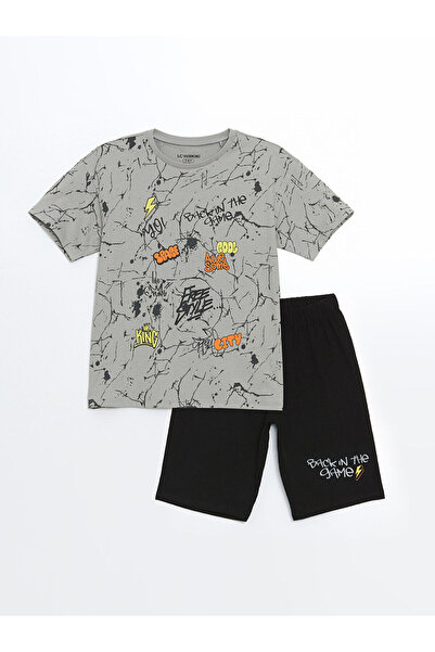 LC Waikiki Özmarka New Season Crew Neck Boys' Shorts Pajama Set