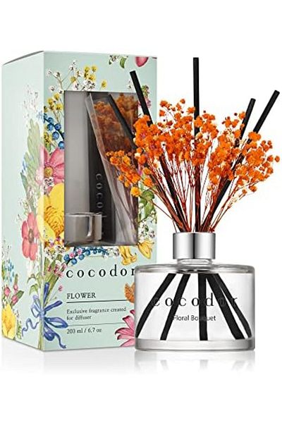 cocod'or [Floral Bouquet] Flower Reed Diffuser with a Set of 5 Fiber Sticks, 200ml, Best for Home, K