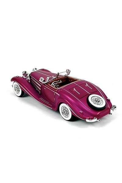 BaoBao Metal Toy Car Mercedes-Benz 500K Roadster 1:24 Purple With Doors And Moving Hood BaoBao