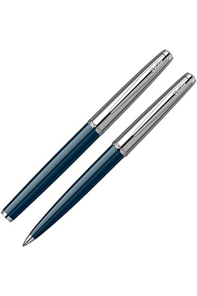 Mena Rise Şirinshop Metropolis 78 Fountain Pen Ballpoint Pen Set Navy Blue 1108107