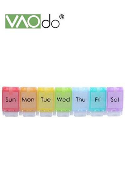 VAODO منظم حبوب أسبوعي خالٍ من مادة BPA، صندوق حبوب سفر لمدة 7 أيام بتصميم مف...