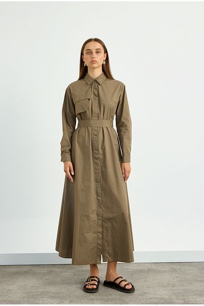 Birgül Bektaş Φόρεμα Khaki Poplin Trench