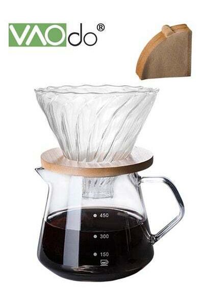 VAODO 103PCS Pour Over Coffee Machine Set With Extra Large Coffee Dripper High Borosilicate Cold