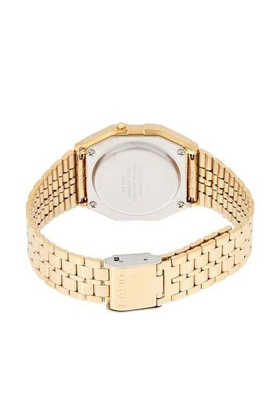 casiu Casio A159 Large Screen Watch with Stopwatch, Calendar, Long-Lasting Battery, LED Light, Gold Stainless Steel