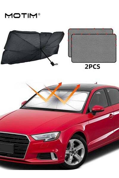 MOTIM 2 Pcs Car Window Shade for Baby Shade Breathable Mesh Car Curtains Window And 1 Pcs Car Sun Shade