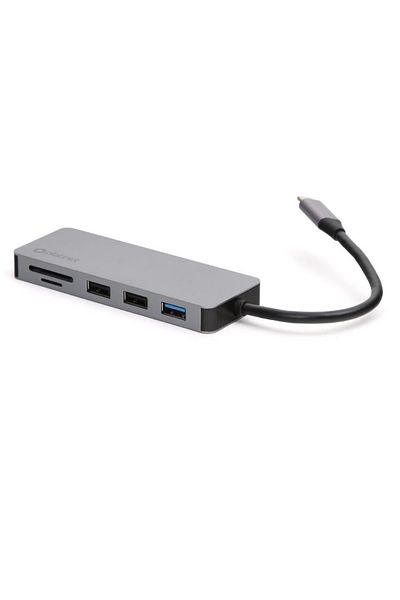 Platinet Adaptor USB 3.0 tip C multifunctional 7 in 1, Platinet 45221, HDMI 4K, USB-C PD, cititor card