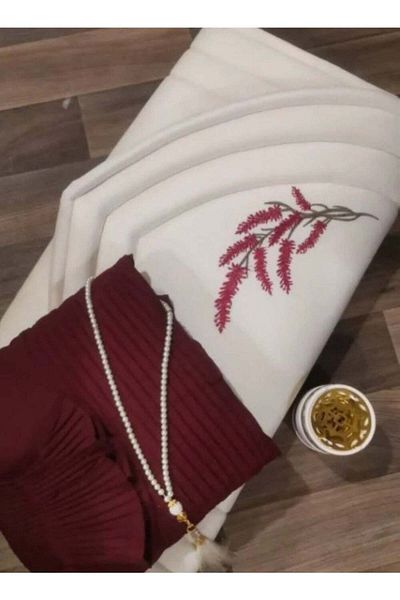 Gerenic Gerink Prayer Rug Set with Prayer Dress for Women - Burgundy