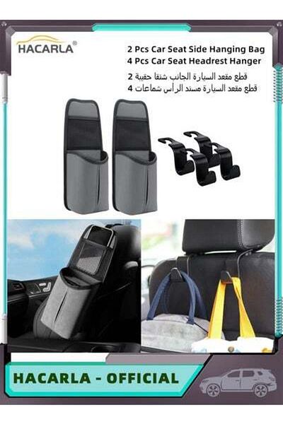 MOTIM Car Seat Side Organizer Hanging Tissue Holder Box Dispenser Bag Storage Pocket Car Seat Hooks