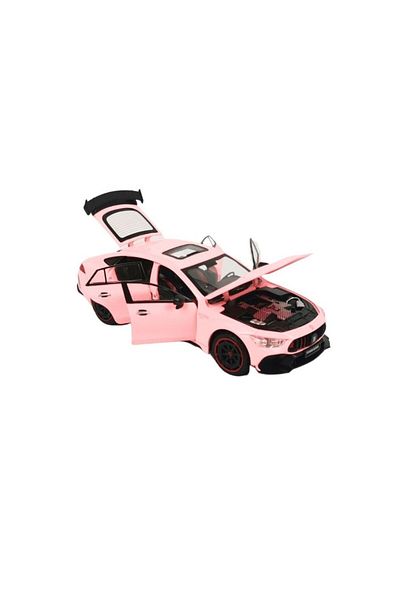 BaoBao 1:24 sports car, pink with spoiler and realistic details, BAOBAO metal model
