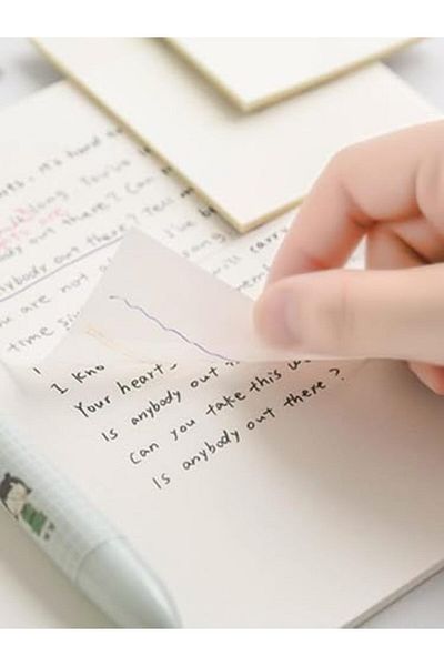 Mena Rise ŞirinShop ورق ملاحظات لاصق ملون شفاف Post It Square Note Paper Karenot (أبيض) 1108107