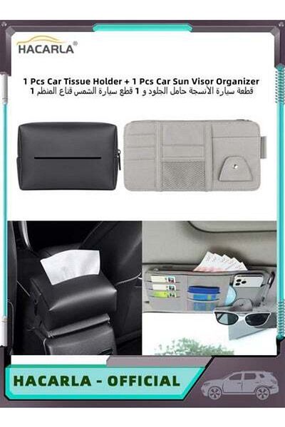 MOTIM Car Tissue Holder Leather Hanging Tissue Box Holder Car Sun Visor Organizer Car Truck Visor Storage