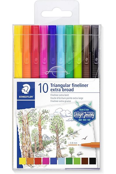Mena Rise Şirinshop 338 Tb10-C Triplus Broadliner 0.8 mm Set of 10 1108107