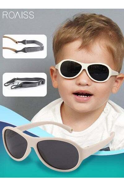 ROAISS Oval Polarized Sunglasses for babies UV400 Protection Cute Beach Holiday Sun Glasses