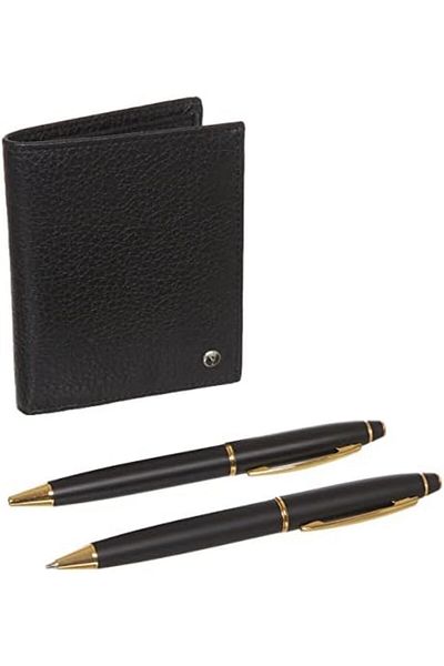 Mena Rise Şirinshop 35 Matte Black Gold Pen Set Komfort Wallet Black 1108107
