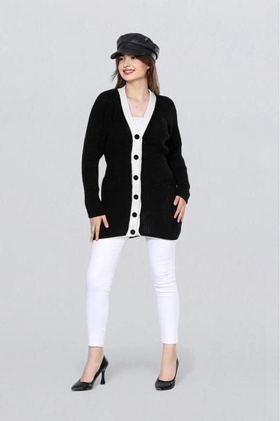 Fox Life Kids Women's Button Detailed Long Cardigan Tunic Hijab Cardigan Flt1024