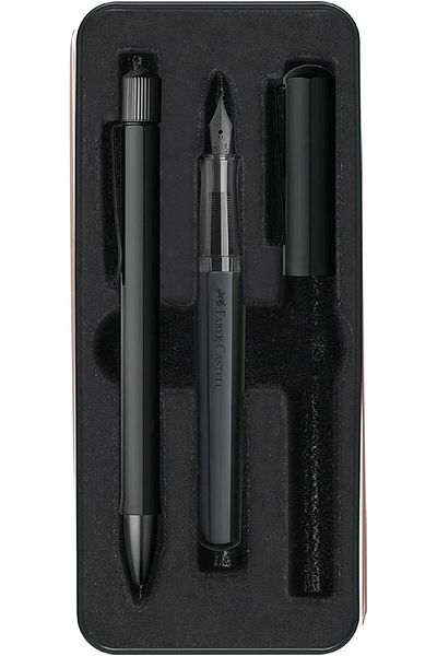 Mena Rise Şirinshop Hexo Fountain Pen & Ballpoint Pen Set Matte Black 1108107