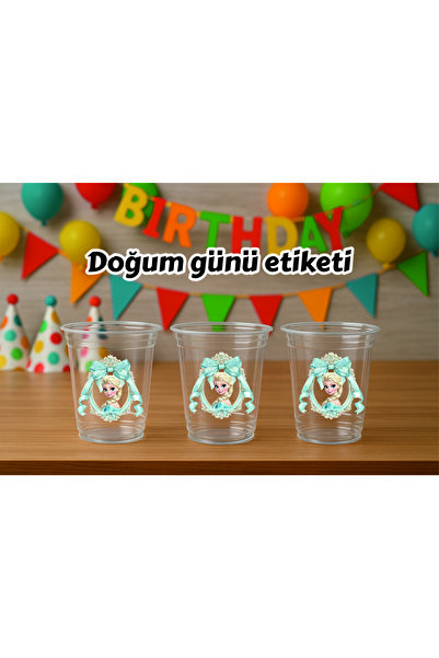 Tasarım Elsa Temalı Sticker Etiket 20 adet