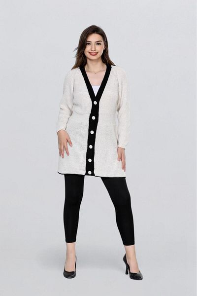 Fox Life Kids Women's Button Detailed Long Cardigan Tunic Hijab Cardigan Flt1024