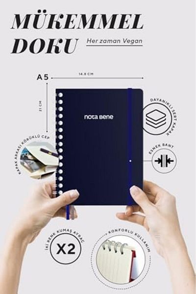 Mena Rise Diyar-Ifırsatshop Bene Spiral Premium Hard Cover Notebook, 14.8X21 Cm, Lined 1017157