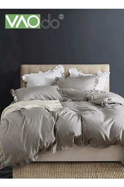VAODO Bedding Fitted Sheet Bottom Sheet Deep Pocket Microfiber Shrinkage Fade Resistant-Easy Pillowcase