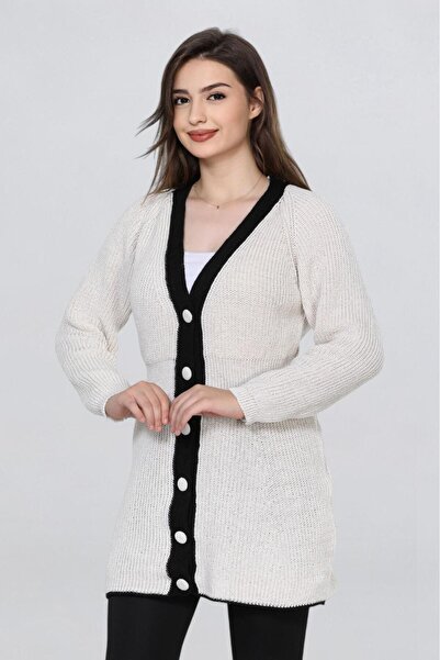 Fox Life Kids Women's Button Detailed Long Cardigan Tunic Hijab Cardigan Flt1024