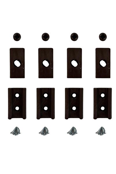 Kidmex Plise Perde Kahverengi Vidalı Montaj Aparatı ve İp Kilidi (4 Adet)