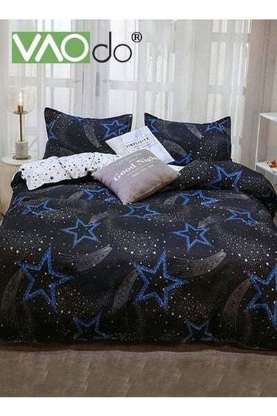 VAODO 4PCS Star Pattern Comforter Set, Breathable Moisture Wicking Bedding Set Duvet Cover Set 180*220CM