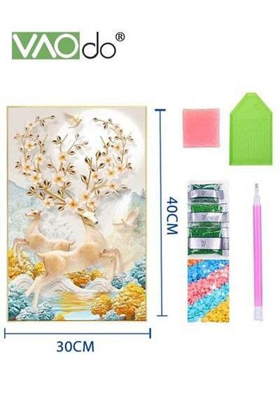 VAODO 2PCS DIY Diamond Painting Set Different Shape Diamond Painting Dot Diamond Painting Wall Decoration