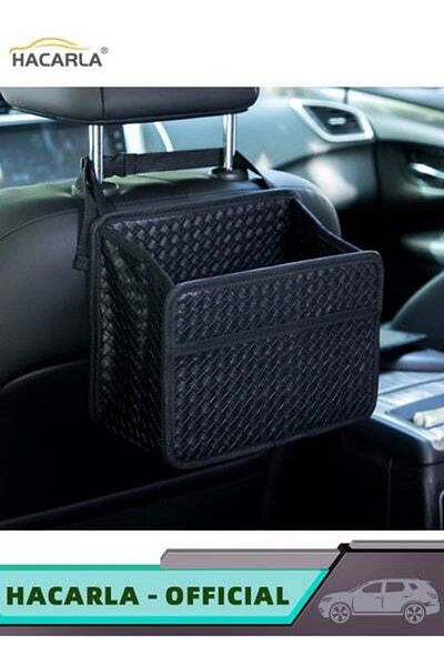 MOTIM Car Back Seat Storage Organizer Leather Handbag Holder And 4 Pcs Car Seat Headrest Hooks Hangers