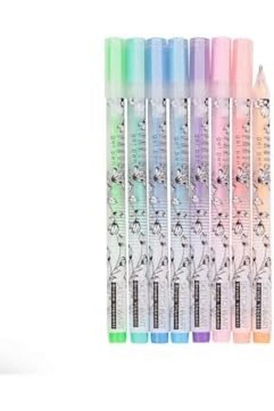 Mena Rise Şirinshop Uni Write Gel Pen, 0.8 Mm, 8 Colors- Pastel 1108107