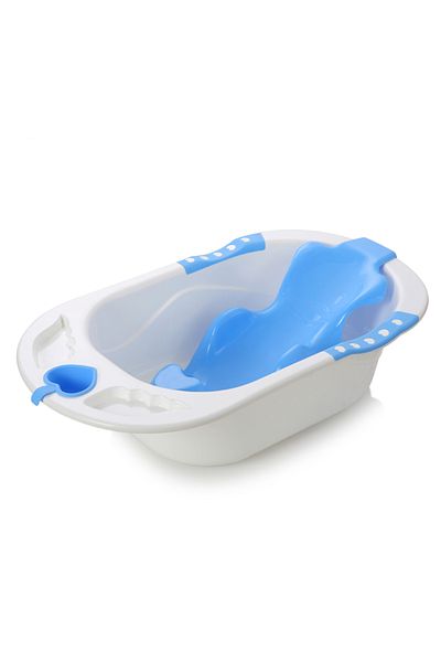 Little Mom Cadita bebelusi Little Mom Angel Blue cu reductor detasabil ergonomic cu fixare in ventuze inclus, e
