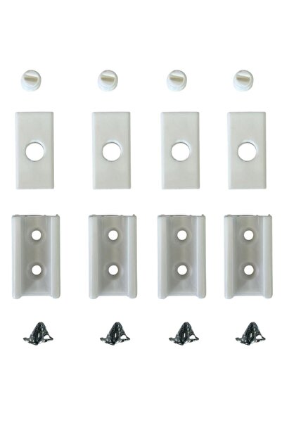 Kidmex Plise Perde Beyaz Vidalı Montaj Aparatı ve İp Kilidi (4 Adet)