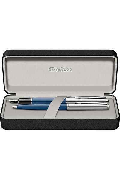 Mena Rise Şirinshop Metropolis 78 Fountain Pen Ballpoint Pen Set Navy Blue 1108107