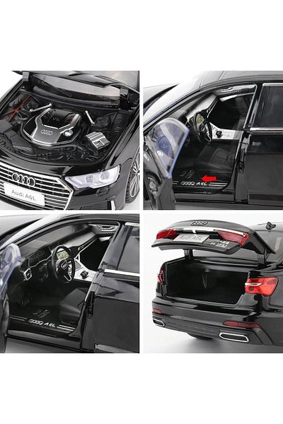 BaoBao Black Audi A6L toy car, 1:18 scale, premium model with sounds and lights