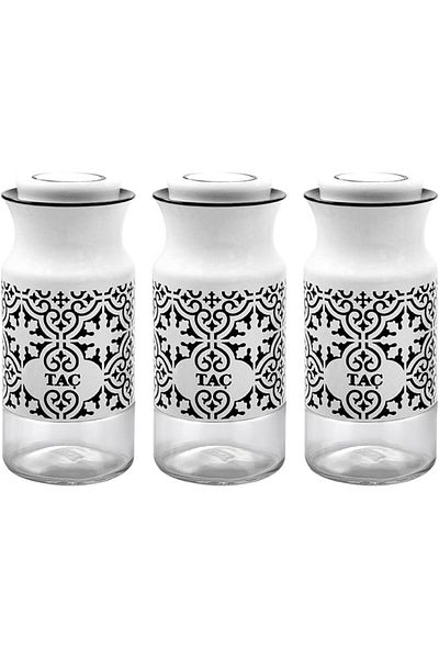 Mena Rise 3 Piece Spice Rack Medium White/Black