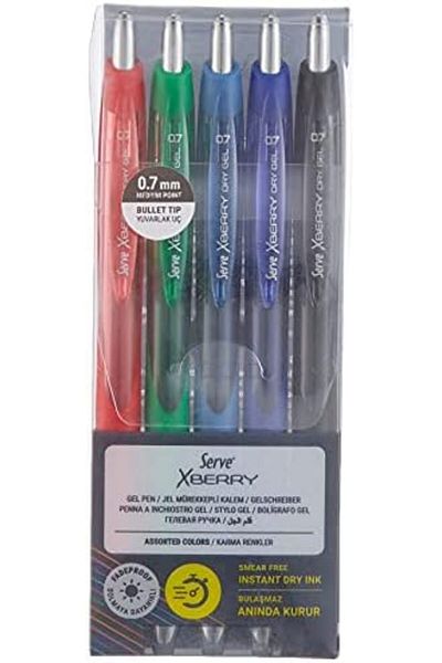 Mena Rise Şirinshop Xberry Gel Pen 07mm Round Tip 5 Pack Pet. 1108107